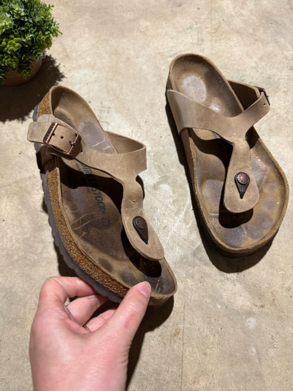 Birkenstock Gizeh Leather Thing Sandals Size 40 US 9 Summer Comfort‎ Outdoor